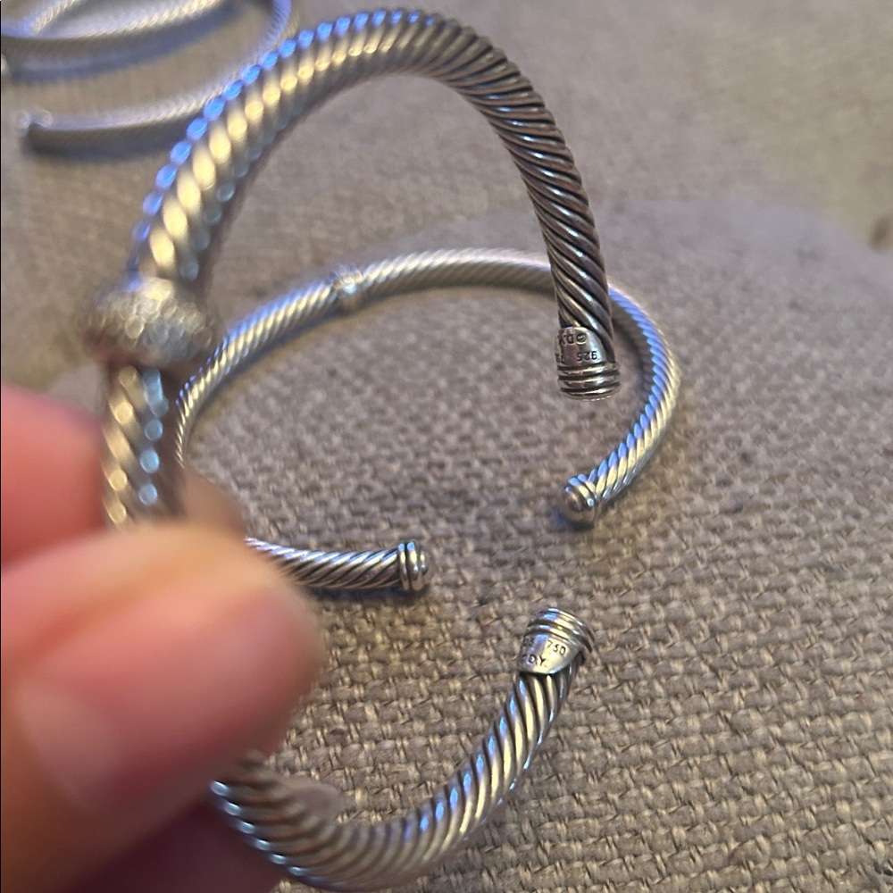 David Yurman bundle of 4 classic cuffs with pave diamonds & Citrine stone - Picture 10 of 17